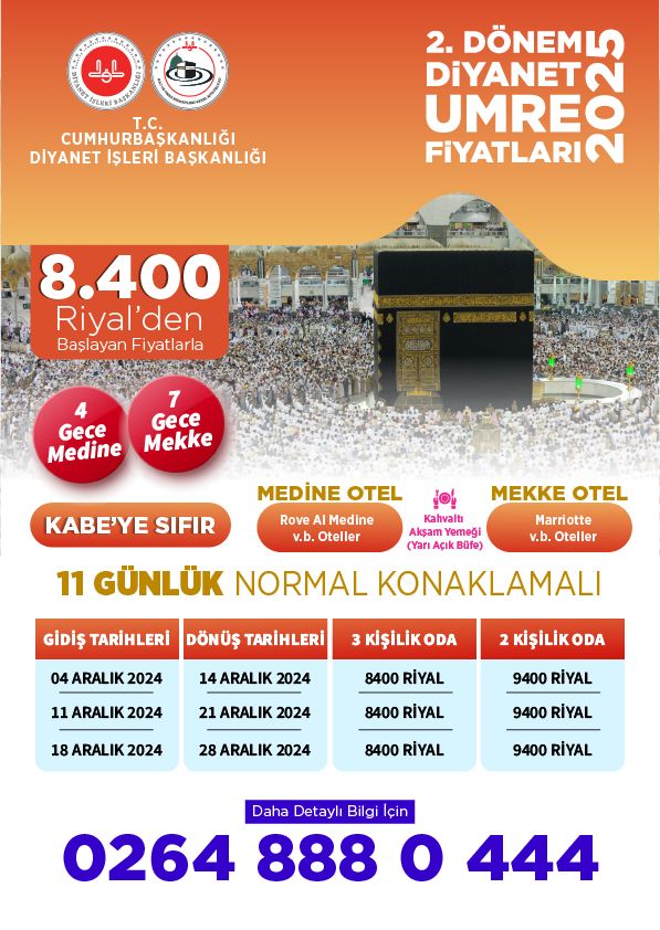 2025 Diyanet umre fiyatları - Hac umre fiyatları - Umre turları